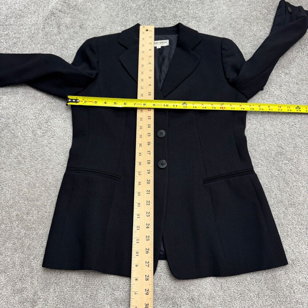 Giorgio Armani Le Collezioni Blazer Jacket Womens 6 Navy Blue Single Breasted - Picture 4 of 14